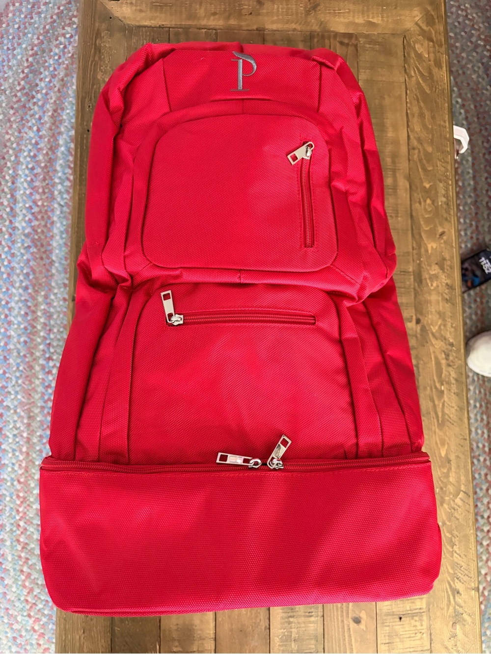 Sole Premise Men's Red Backpack with Top 'P' Logo - Travel & Work